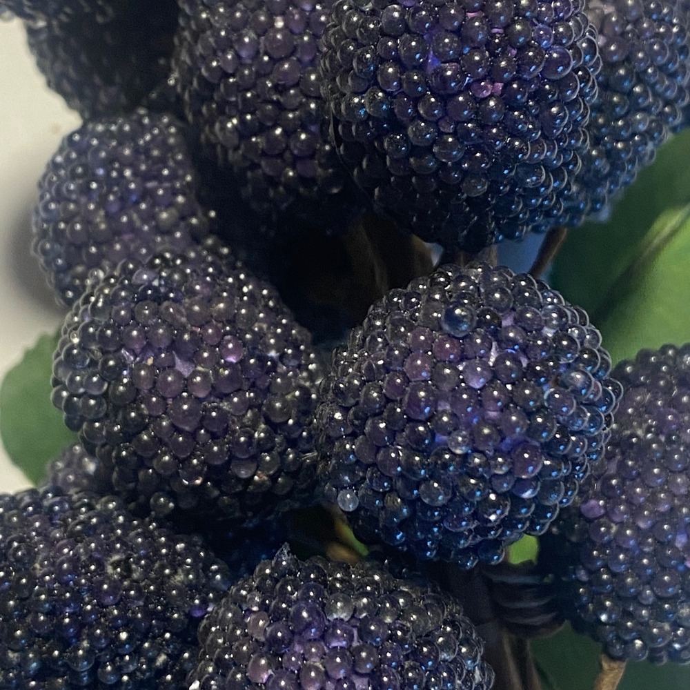 Beaded Grape Clusters Home Decor Purple Excellent Faux Fruit 2pc